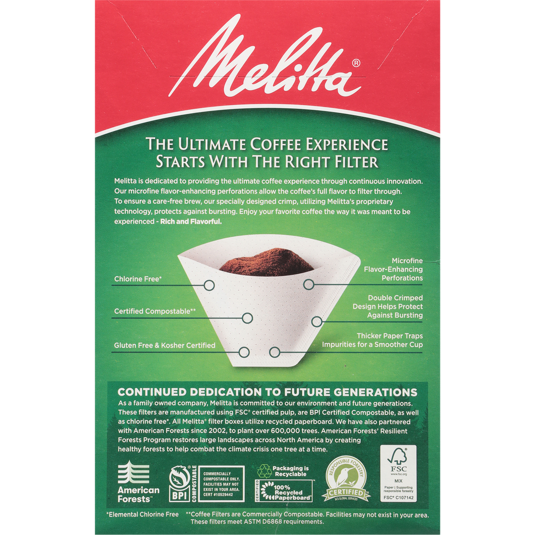 #4 Melitta Cone Filter Paper White - 100 Count