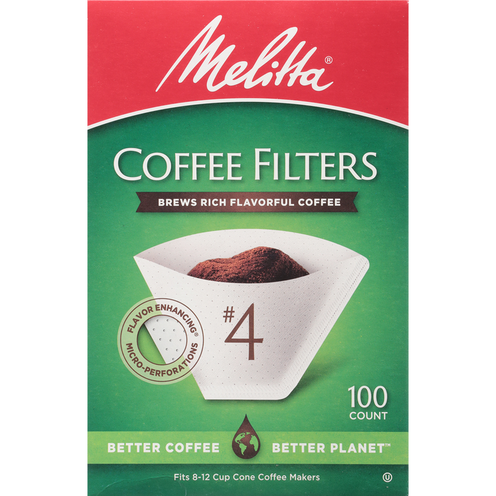 #4 Melitta Cone Filter Paper White - 100 Count