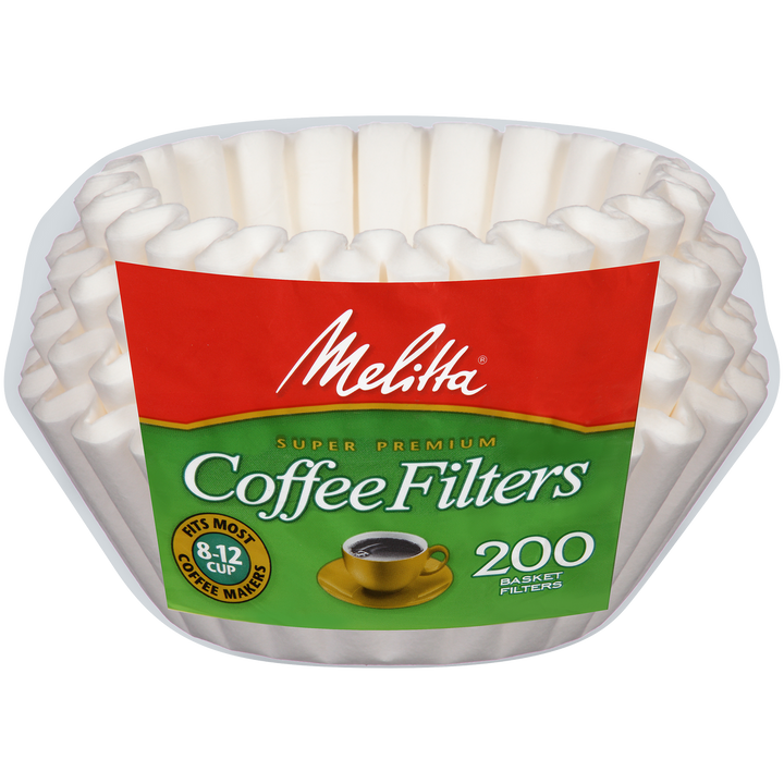 8-12 Cup Melitta Basket Filter Paper White - 200 Count