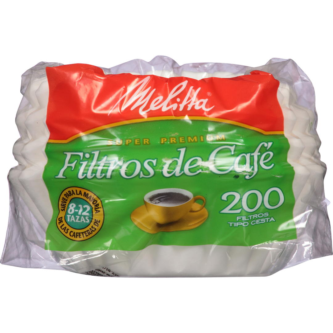 8-12 Cup Melitta Basket Filter Paper White - 200 Count