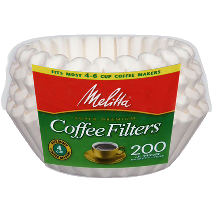 4-6 Cup Melitta Basket Filter Paper White - 200 Count