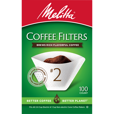 #2 Melitta Cone Filter Paper White - 100 Count